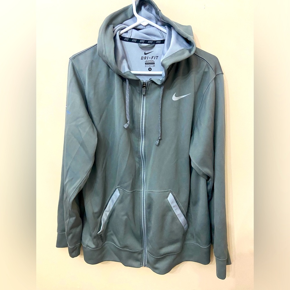 Nike Gray Zipper Hooded Sweatshirt